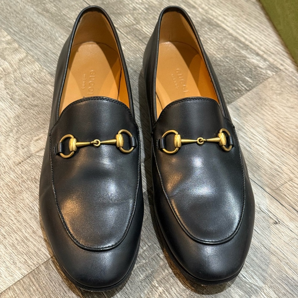 Gucci Jordaan horsebit leather loafers 38